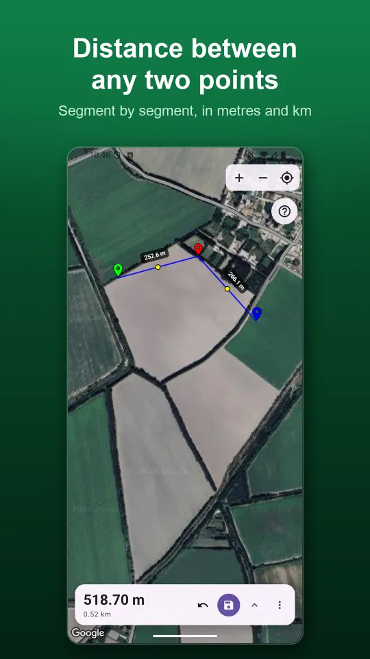 Distance between any points